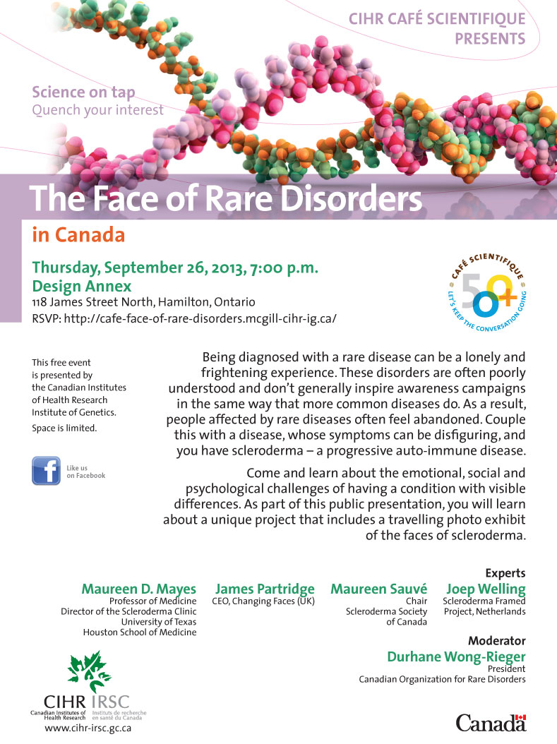 Poster for The Face of Rare Disorders in Canada